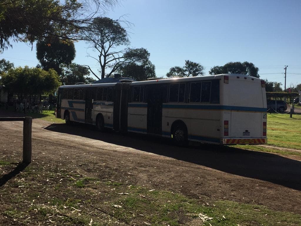 Side view of the 70 seater party bus